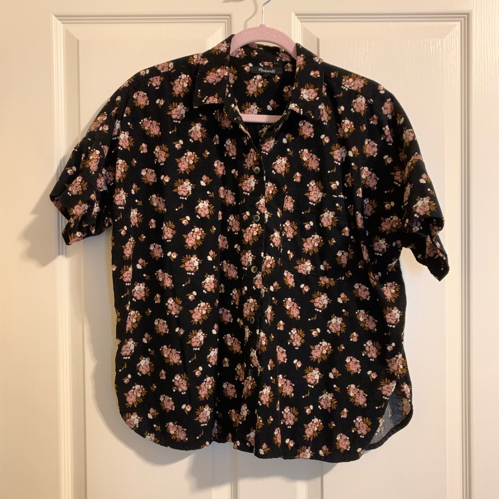 Madewell floral button-down corduroy shirt